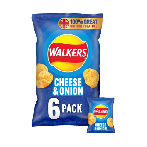 Walkers Cheese & Onion Crisps 6pk