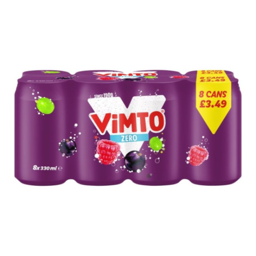 Vimto Sparkling No Added Sugar 8 x 330ml