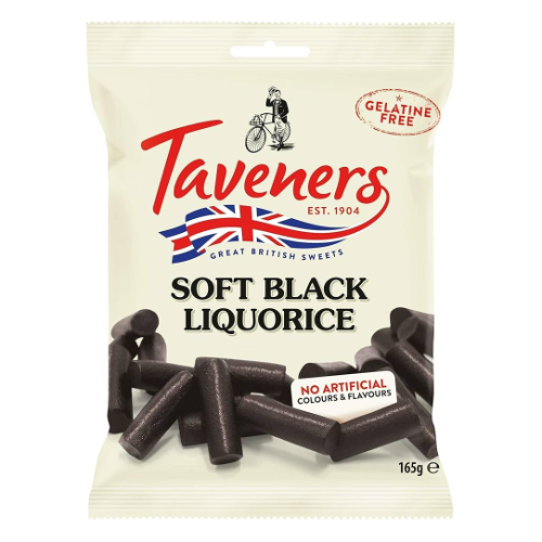 Taveners Soft Black Liquorice 165g