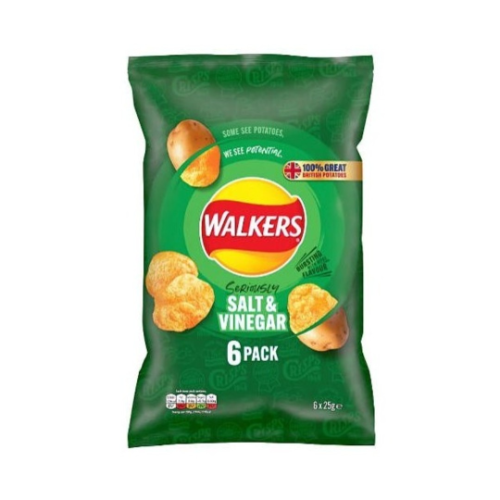 Walkers Salt & Vinegar 6 x 25g