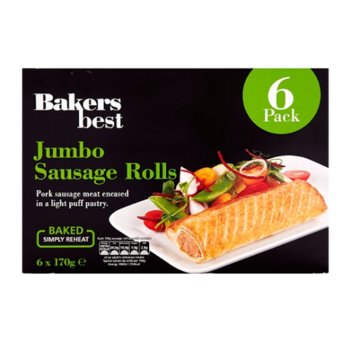 Bakers Best Jumbo Sausage Rolls x 6