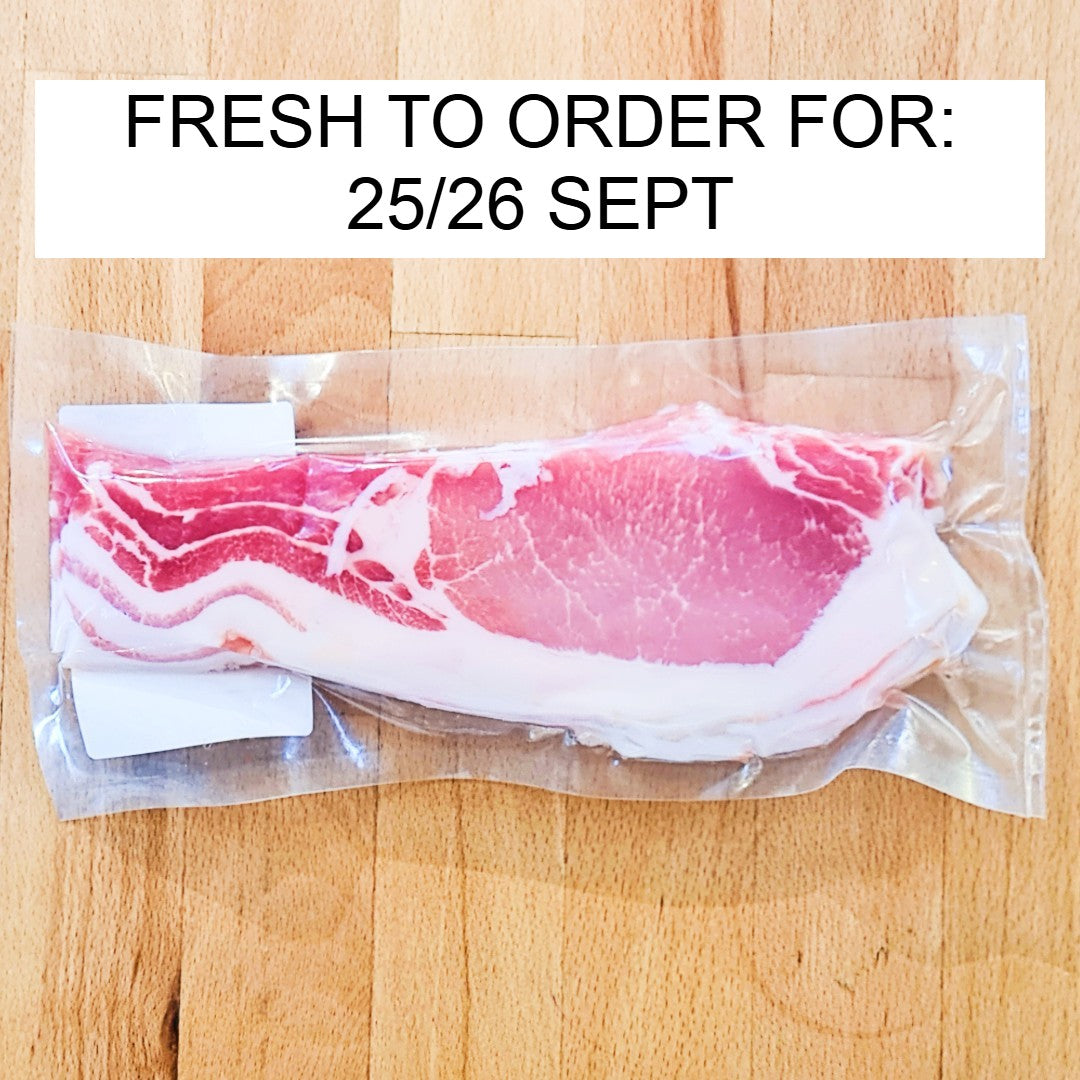 English Style Back Bacon (Swiss Pork) approx. 300g *PREORDERS FOR 2/3 OCTOBER