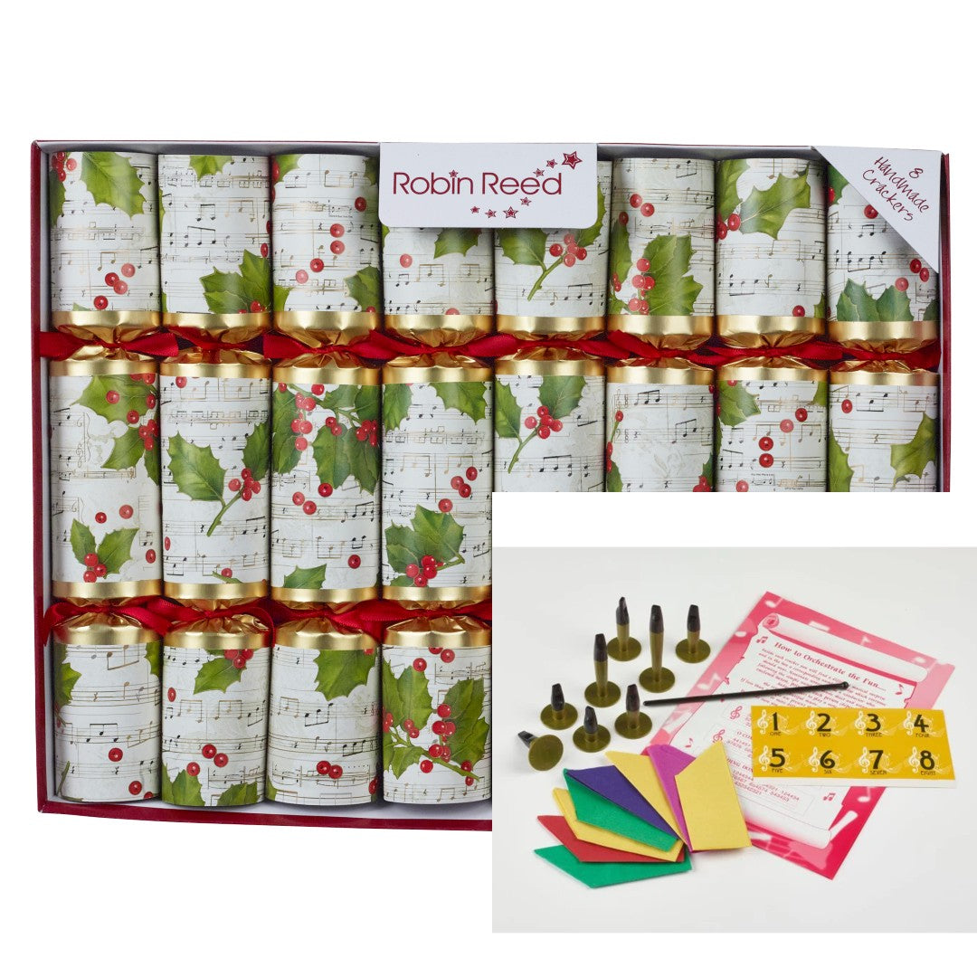 Robin Reed "Music Concerto Holly" 6 x 13" Trad Xmas Crackers