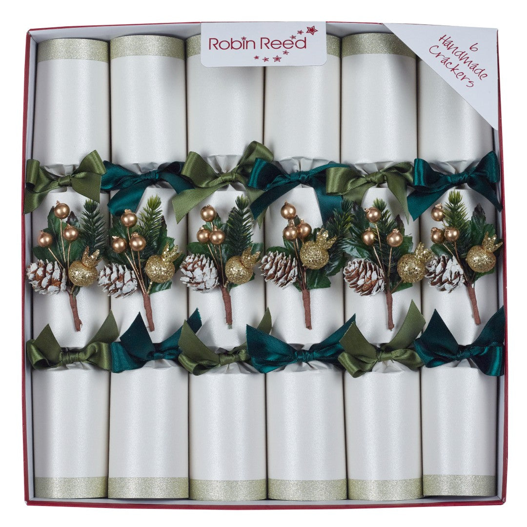 Robin Reed "Evergreen" 6 x 12" Traditional Xmas Crackers