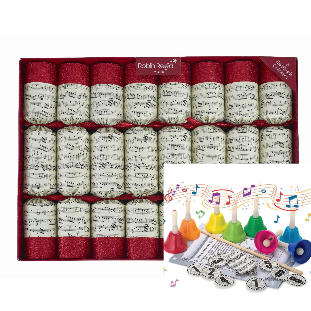 Robin Reed "Hand Bells" 6 x 14" Music Xmas Crackers