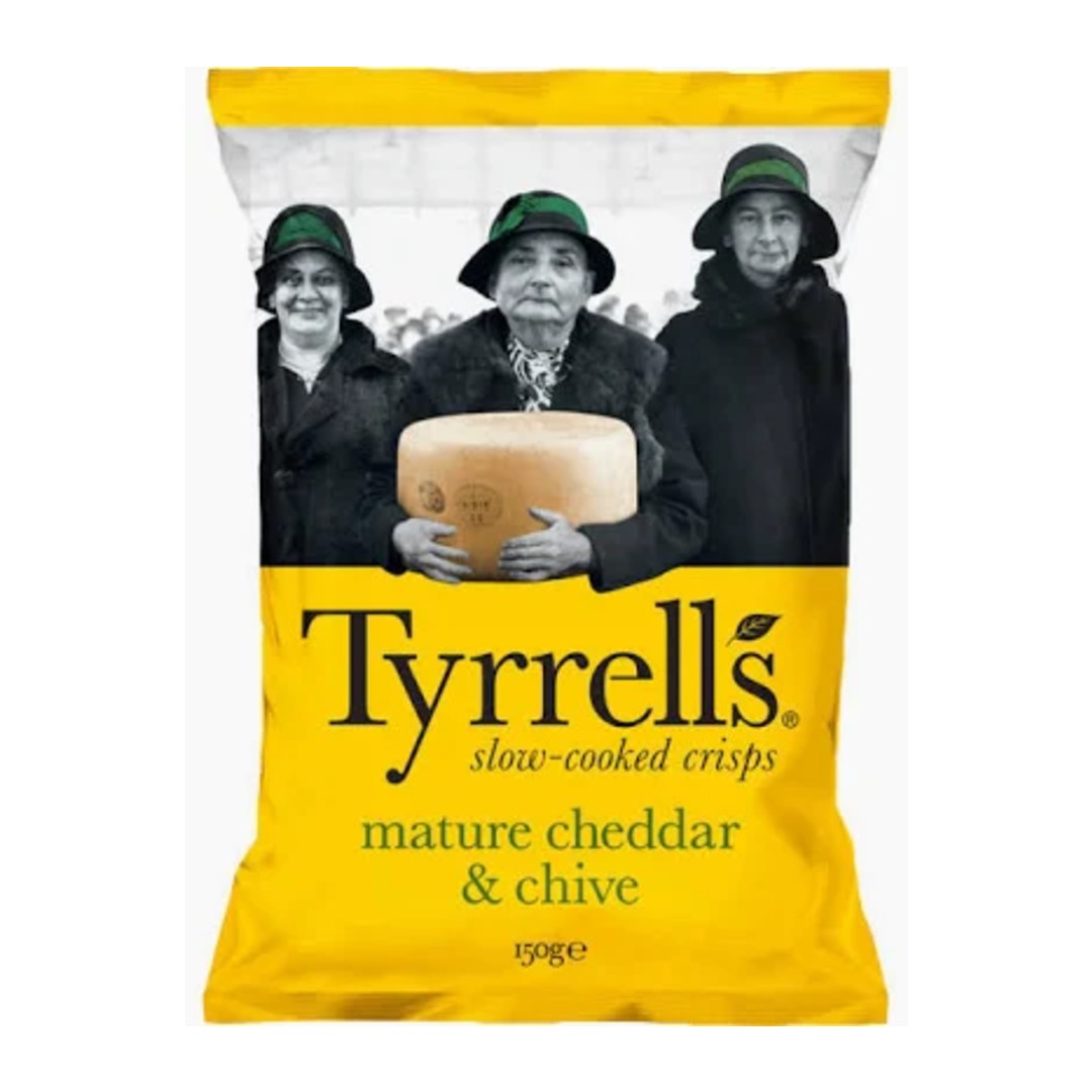 Tyrrells Cheddar & Chives Crisps 150g