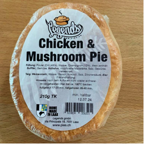 Chicken & Mushroom Pie 210g