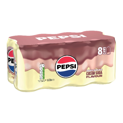 Pepsi Zero Sugar Cream Soda 8 x 330ml