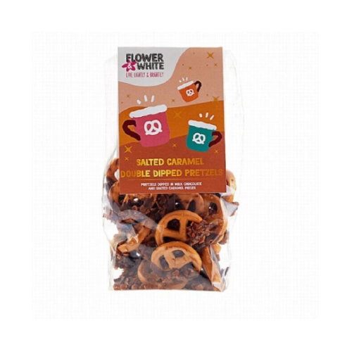 Flower & White Salted Caramel Chocolate Pretzels 100g