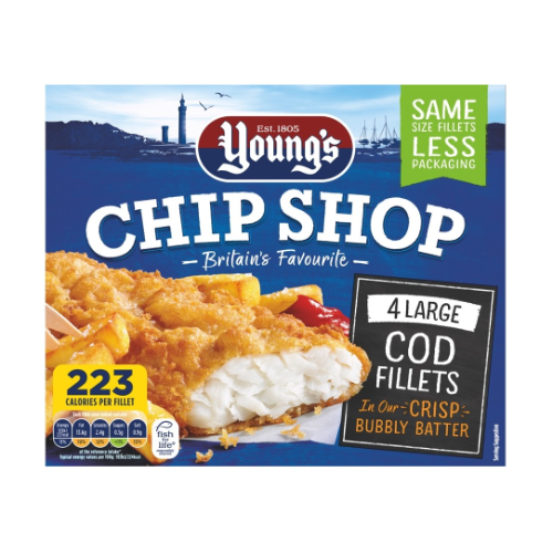 Youngs Chip Shop Cod Fillets x 4 (400g)