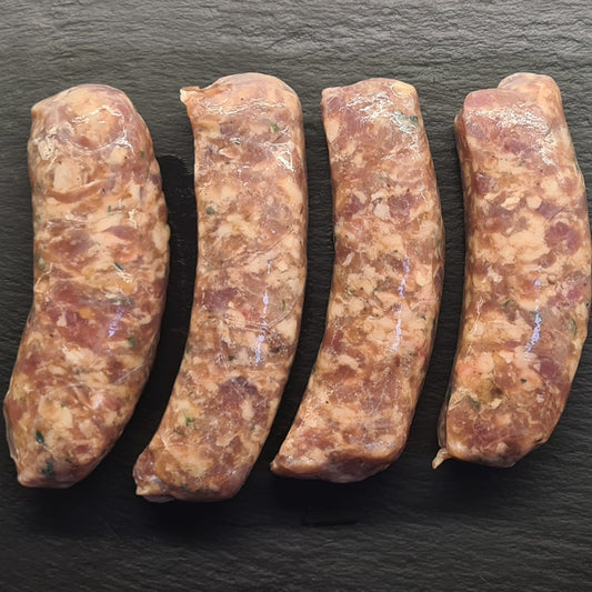 Froze (Swiss Pork) Cumberland style Sausages (x 4 / +- 300g)