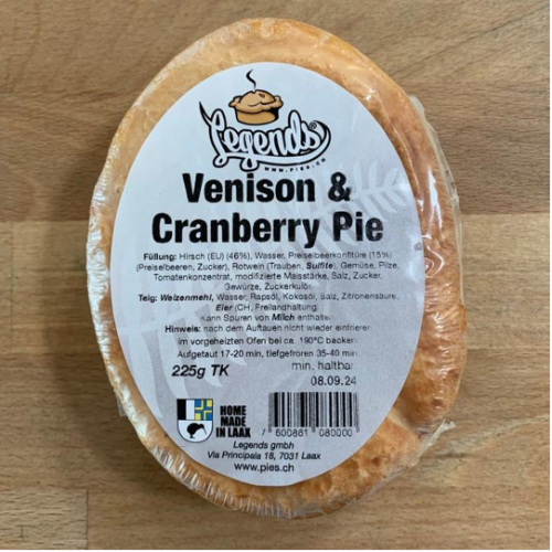 Venison & Cranberry pie