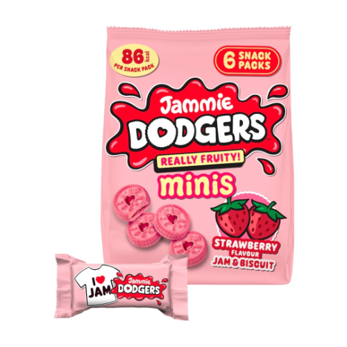 Jammie Dodgers 6 x 20g Strawberry Flavour Snack Packs