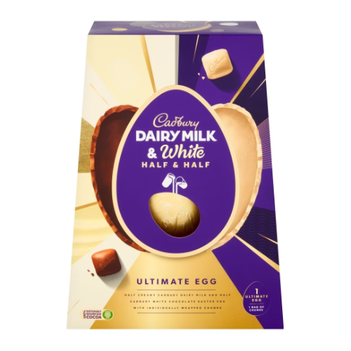 Cadbury Dairy Milk & White Half & Half Ultimate Egg 372g