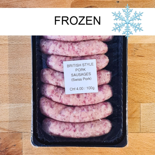 British Breakfast Pork Sausages [FROZEN] (+- 450g Swiss Pork)