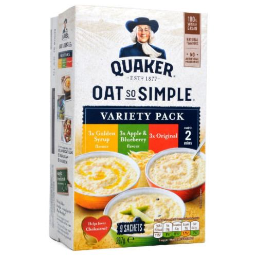 Quaker Oat So Simple Variety Pack 9 Sachets 297G