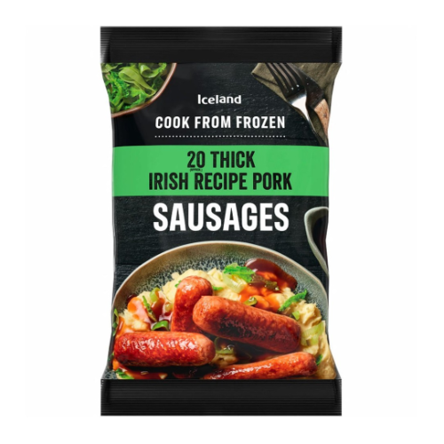 Iceland 20 Thick Irish Pork Sausages 1kg