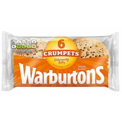 Warburtons 6 Crumpets 396g