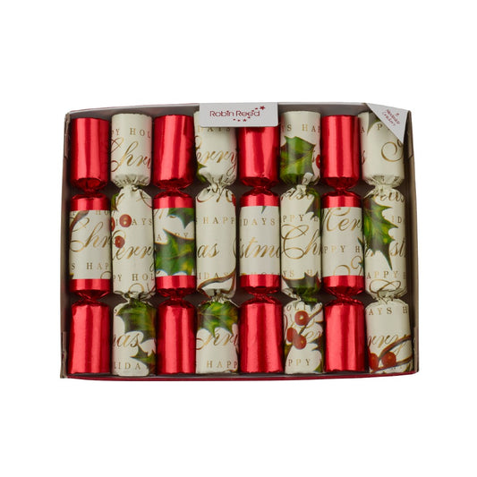 Robin Reed "Bows & Berries" 8 x 6" Mini Xmas Crackers (128)