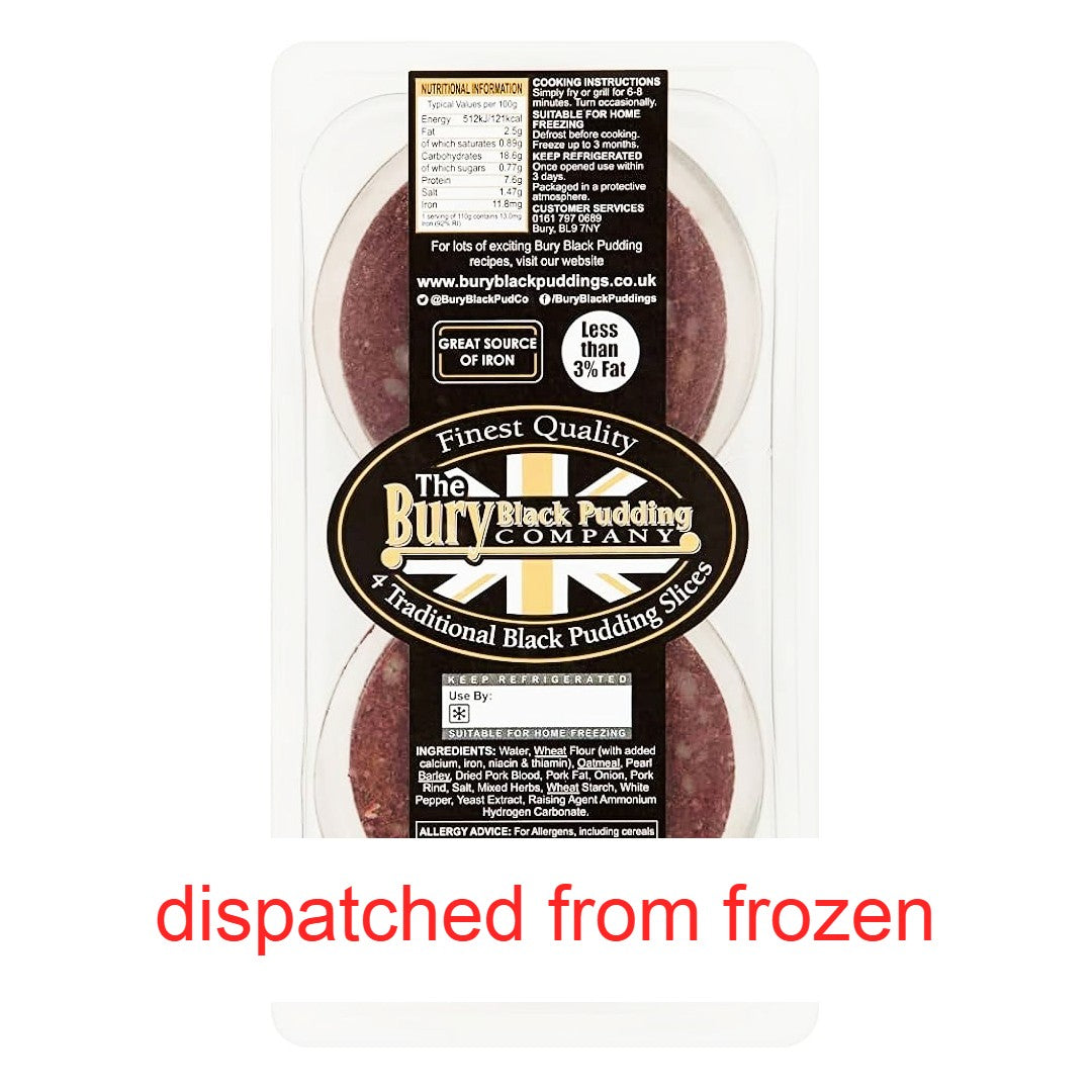 Bury Black Pudding Slices x 4 [230g] (dispatched from frozen)