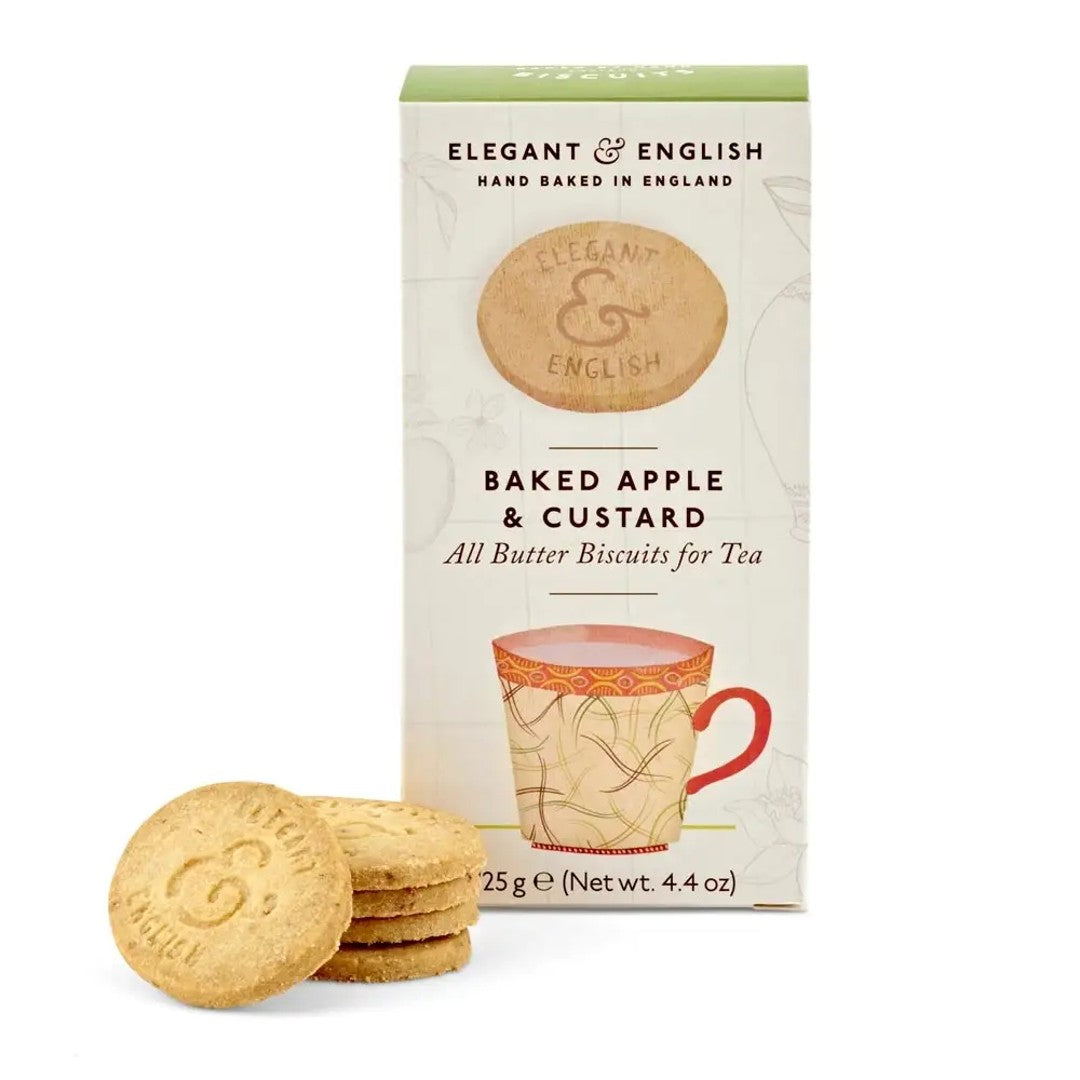 Elegant & English Baked Apple & Custard Shortbread Biscuits 140g