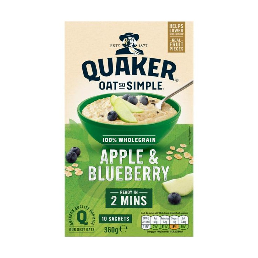 Quaker Oat So Simple Apple & Blueberry 10 Sachets 360G