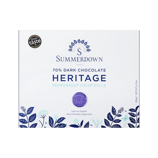 Summerdown Dark Chocolate Heritage Peppermint Crisp Discs 180g