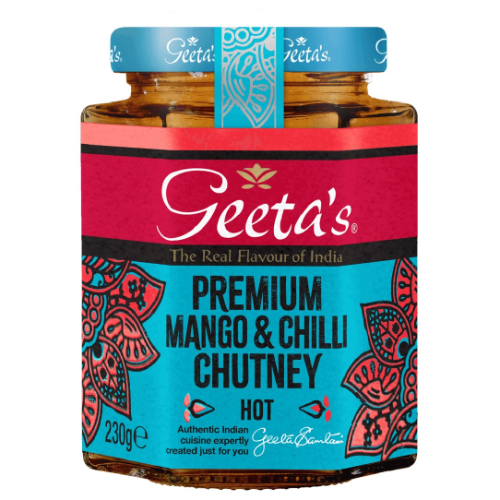 Geetas Premium Mango & Chilli Chutney Hot 230G