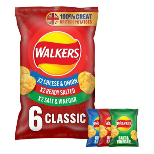 Walkers Classic Variety 6pk 6 x 25g Crisps