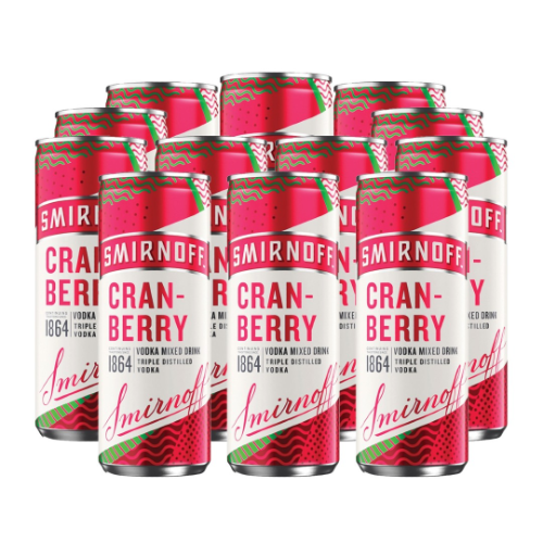 Smirnoff Vodka & Cranberry 12 x 250ml 5%