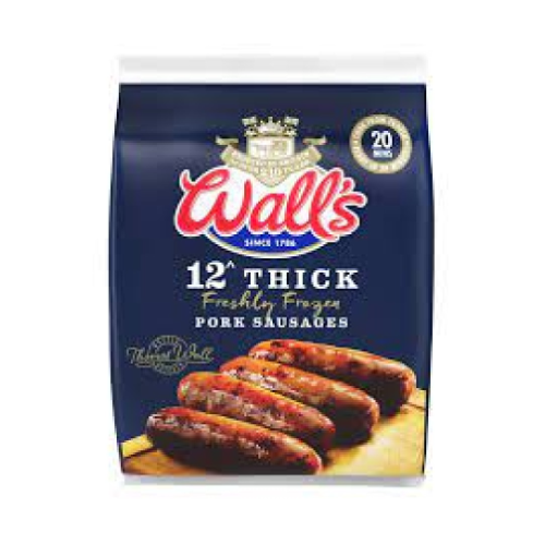 Walls Thick Frozen Sausages x 12 (500g)