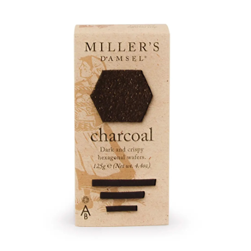 Miller's Damsel Charcoal Dark and Crispy Hexagonal Wafers 125g