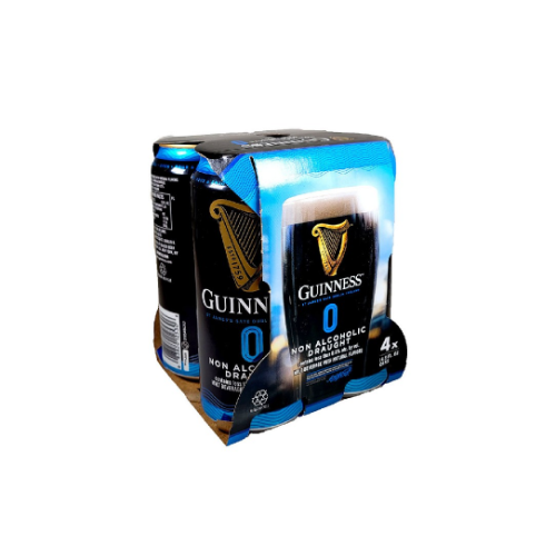 Guinness Draught 0.0% Non-Alcoholic Beer 4 x 440ml Pack